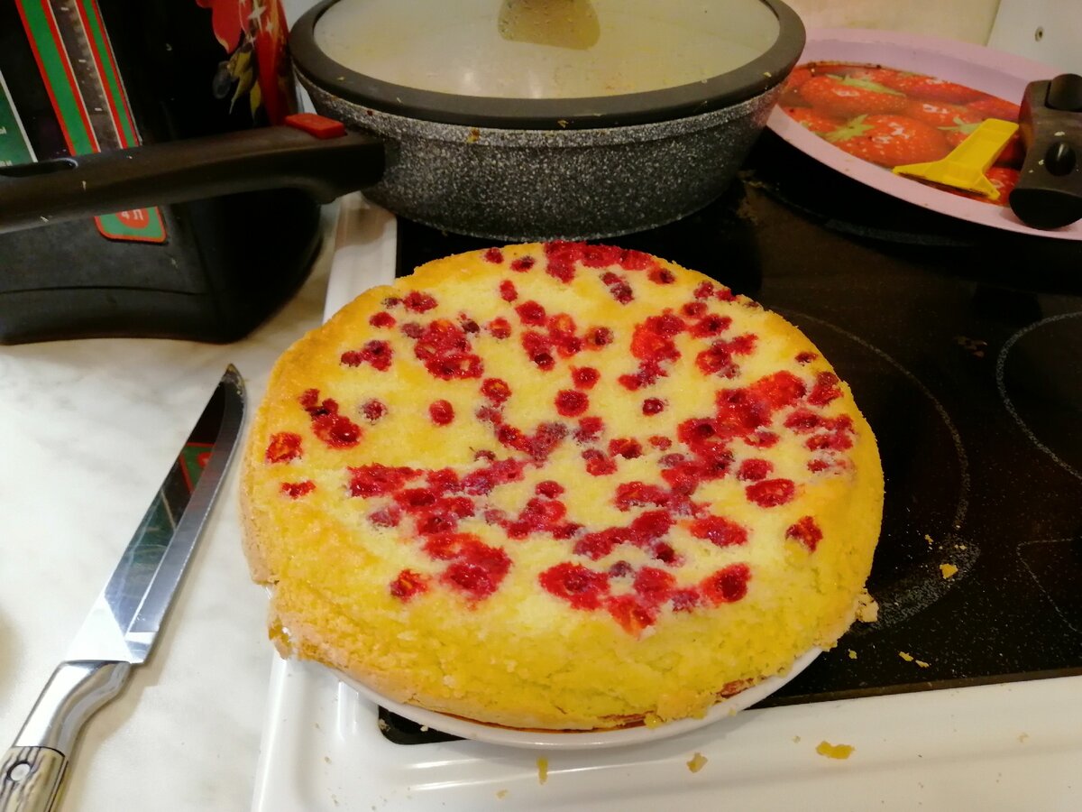 Шарлотка из кукурузной муки без глютена, без молока, с яблоками и клюквой