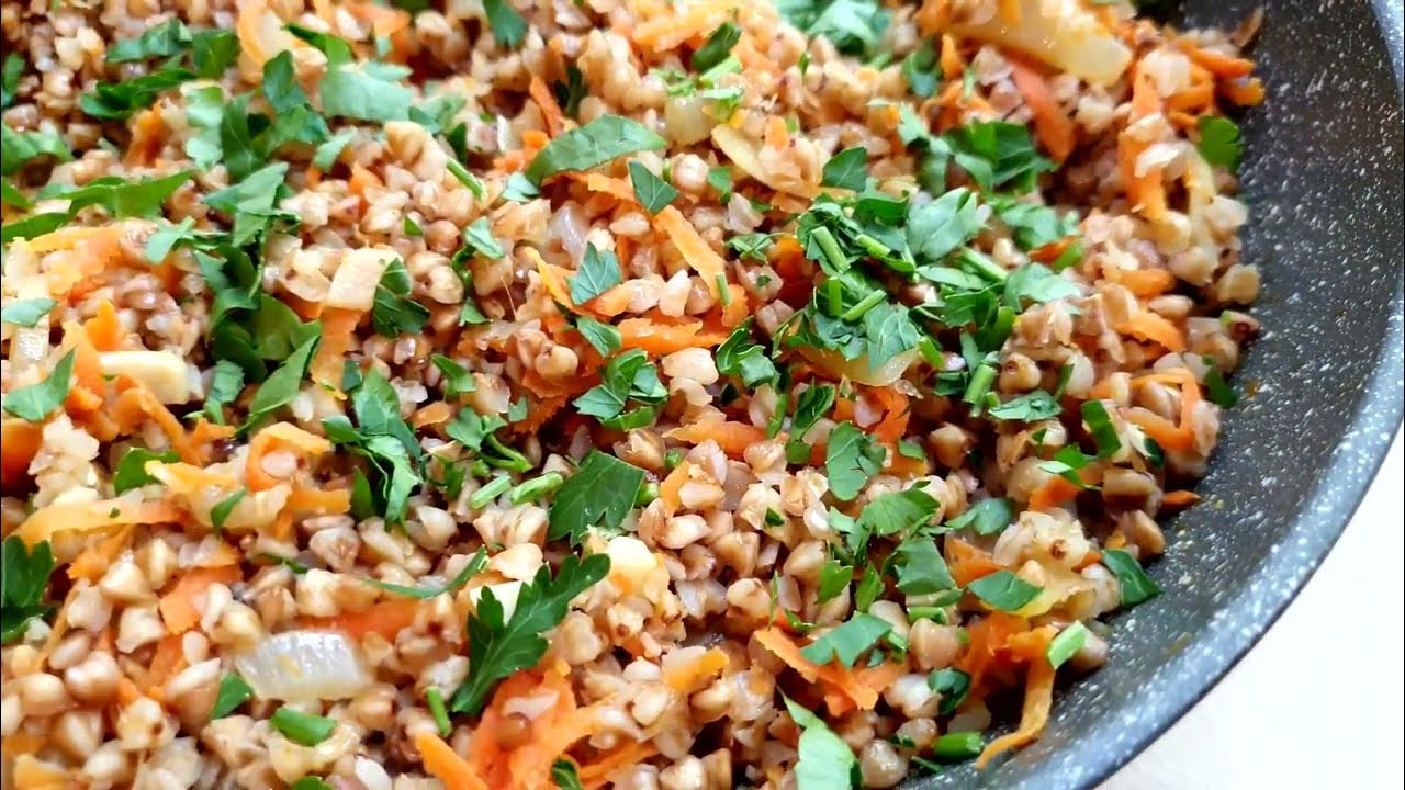 Лук с гречкой